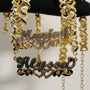 Collane con targhette personalizzate placcate in oro 18K con nome 3D collana di donne <span class=keywords><strong>gioielli</strong></span> per donne <span class=keywords><strong>gioielli</strong></span> regali - Product Image 5