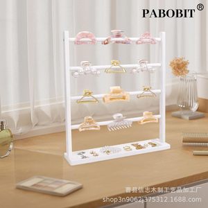 Wooden Claw Clip Storage Rack 4 Layers <b>Desktop</b> Display Stand For Jewelry Store Hair Clips Organizer - Product Image 2