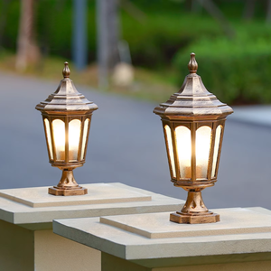 <strong>Vintage</strong> Classic Black Bronze Garden Lamp E27 Outdoor Garden Pillar <strong>Light</strong> LED Aluminum Body IP65 Outdoor Yard - Product Image 4