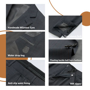 551 50% גברים חדשים גברים אפור חצי קנבס בגדי גברים - Product Image 6