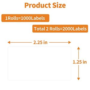 Étiquettes autocollantes perforées thermiques directes 2,25x1,25 pouces pour codes-barres SKU, compatibles avec les imprimantes d'emballage et d'expédition - Product Image 3