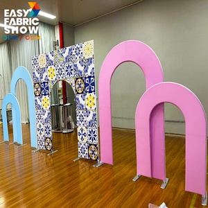 Portable Tension Fabric Arched <strong>Backdrop</strong> Set U-shape Arch Wall for Birthday <strong>Party</strong> Wedding <strong>Backdrop</strong> - Product Image 6