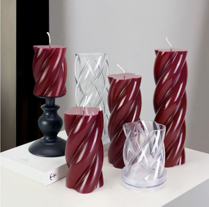 HY Büyük Spiral Mum Kalıbı Plastik Büküm Mum Kalıbı Aroma Mum Soya Balmumu Reçine El Sanatları için - Product Image 1