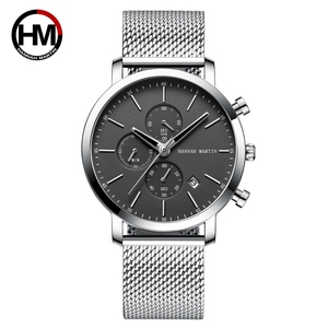 Montre Hannah Martin 109, montre numérique, acier inoxydable, cadran rond, mouvement à quartz classique, montre pour homme - Product Image 6