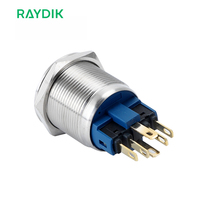 Sakelar Tombol Tekan AC 22Mm, LED Elektronik Tahan Air Tahan Ledakan Biasanya Tertutup Sesaat