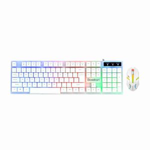 Bosston 1600 DPI Bàn phím chơi game chuột kết hợp Ergonomic yên tĩnh Có Dây <span class=keywords><strong>Mini</strong></span> đa phương tiện kích thước đầy đủ bàn phím chuột kết hợp - Product Image 1