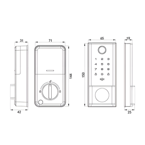 <span class=keywords><strong>กลอน</strong></span>ประตูไฟฟ้าอัจฉริยะ Vertexis Tuya แบบเดี่ยว รองรับบัตร RFID ดิจิทัล สำหรับประตูไม้ - Product Image 5