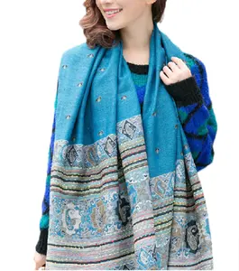 크리 에이 티브 민족 스타일 Shawls 레트로 패션 자카드 긴 스카프 술 여성 공급 업체 도매