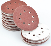 100 pièces de papier abrasif rouge, disques de 5 pouces pour le travail du bois, le polissage des métaux, le ponçage, le tissu abrasif, le papier abrasif pour l'élimination de la rouille