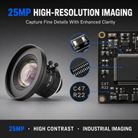 Objectif de vision industrielle professionnel 8 mm 25 MP, monture C 1,1 pouce, pour inspection SMT, défauts optiques de surface automatisés sur PCB en laboratoire