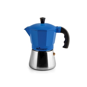 Cafetera Inoxpran Moka Pot de 3 tazas, azul, de aluminio y acero inoxidable - Product Image 1