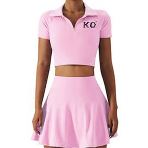 Damen Zweiteiler Set Crop Top und Rock Freizeitkleidung mit Eigenem Logo Damen-Outfit Freizeitkleidung Hersteller - Product Image 4