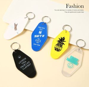 Plastic <b>Custom</b> Acrylic Vintage Motel Keychain <b>Key</b> Tag Hot Stamp Hotel Keychains Blank Print Gold <b>Key</b> <b>Ring</b> Promotion Gifts - Product Image 4