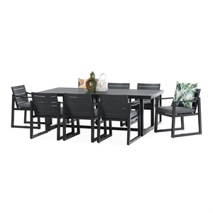 Meubles <span class=keywords><strong>de</strong></span> <span class=keywords><strong>jardin</strong></span> pour patio extérieur <span class=keywords><strong>Ensemble</strong></span> <span class=keywords><strong>de</strong></span> tables à manger <span class=keywords><strong>8</strong></span> chaises en aluminium pour <span class=keywords><strong>jardin</strong></span> extérieur Patio Balcon pour hôtels - Product Image 1