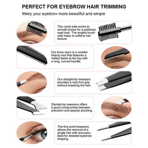 Pinzas Multiusos de Acero Inoxidable, Recortador de Cejas, Tijeras, Cepillo para Pestañas, Depiladores Faciales, Kit de Herramientas de Maquillaje GZ RTS, Pedido Mixto al por Mayor - Product Image 3