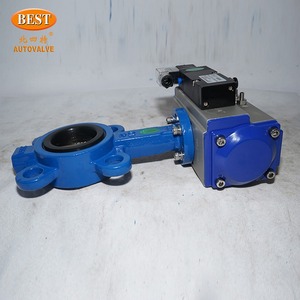 Q810 DN80 3 inch PN16 EPDM cao su ghế Wafer loại gang đôi diễn xuất khí nén thiết bị truyền động Van bướm - Product Image 2