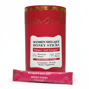 Bastoncini di Miele Shilajit per Donne, Gusto Fragola, Supporto Energetico e dell'Umore, 30 Bastoncini, Shilajit dell'Himalaya, Integratore allo <span class=keywords><strong>Zafferano</strong></span> del Kashmir - Product Image 5