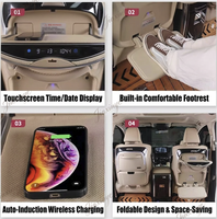 Meja Lipat di Sandaran Kursi Toyota Alphard Vellfire AH20 AH30 AH40 dengan Sandaran Kaki yang Dapat Disesuaikan dan Pengisian Daya Cepat 15W untuk Istirahat Perjalanan Jarak Jauh