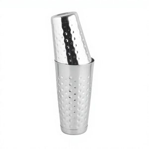 Shaker à vin martelé en acier inoxydable Outils de barman Kit de mélangeur de boissons en métal personnalisé Shaker à cocktail - Product Image 1