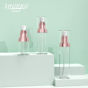 Embalagem Cosmética Frasco de Spray Plástico com Tampa Rosqueada em Ouro Rosa 30ml/50ml/80ml Dispenser de Loção Transparente - Product Image 5