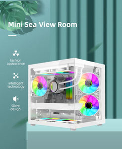 Yüksek Kaliteli Alüminyum Alaşımlı Mid Tower <span class=keywords><strong>M</strong></span>-ATX/ITX Uyumlu PC Oyun Kasası Modern Şeffaf Tasarı<span class=keywords><strong>m</strong></span> Tamamen Şeffaf Temperli Cam - Product Image 5