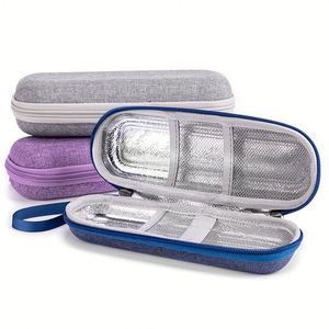 Boîte de protection simple et pratique pour l'insuline, couleur unie, durable, résistante à l'usure, sac de rangement portable à fermeture éclair pour aiguilles à insuline - Product Image 3