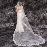 Voile de mariée voile allongé mariée mariage traînant robe de mariée dentelle voile de dentelle