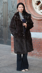 Elegante cappotto invernale lungo reversibile Mouton da <span class=keywords><strong>donna</strong></span> in pelliccia di agnello giacca di pelle reversibile giacche di pelle da <span class=keywords><strong>donna</strong></span> - Product Image 5