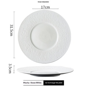 Assiettes et Plats en Céramique de Qualité Hôtelière Vaisselle de Luxe en Porcelaine Noire Coupe Plate - Product Image 6