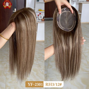 Listo para Enviar: Topper de Cabello Humano Virgen Europeo de Primera Calidad con PU, Color con Mechas, Piezas de Cabello con Clip, Base Mono 5x6, Toupee para Mujer - Product Image 3
