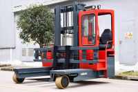 Montacargas Eléctrico Multidireccional de 3500 kg MiMA Sideloader con Batería de Plomo-Ácido, Desplazador Lateral Hidráulico, Neumáticos de Poliuretano, Diseño Estrecho