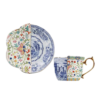 Ensemble de tasses à thé et soucoupes en céramique et porcelaine, style chinois vintage, luxe léger, écologique, pour le thé de l'après-midi, vente en gros