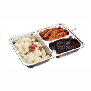 <span class=keywords><strong>Assiette</strong></span> à dîner en acier inoxydable à <span class=keywords><strong>3</strong></span> <span class=keywords><strong>compartiments</strong></span> pour enfants, étudiants, cantines d'hôpital, école, boîte à lunch pour la restauration rapide <span class=keywords><strong>avec</strong></span> <span class=keywords><strong>couvercle</strong></span> - Product Image 4
