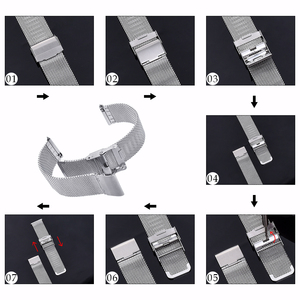 JUELONG <span class=keywords><strong>Bracelet</strong></span> de montre en métal 18mm 20mm 22mm <span class=keywords><strong>Bracelet</strong></span> de montre en <span class=keywords><strong>maille</strong></span> d'acier inoxydable à dégagement rapide - Product Image 4