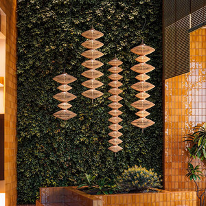 Zen-inspired Rattan Pendant <b>Light</b> 96cm 108cm 216cm Long Six-head Chandelier For Home <b>Dining</b> Room Energy-saving Lamps - Product Image 1