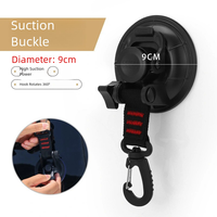 Clip d'aspiration à forte adhérence avec crochet pivotant rotatif et sangle amovible pour tente, abri, camping, suspension en voiture, voyage