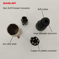 5pin Xlr mâle femelle connecteur 5 broches étamé cuivre broche Audio 5 pôles Microphone Jack Mic Plug Dmx Conector Xlr connecteur