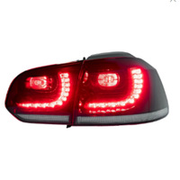 LKS 12V Nouveau feu arrière LED 6000K pour VW Golf 6 Mk6 avec animation de signal dynamique, feu stop arrière et marche arrière