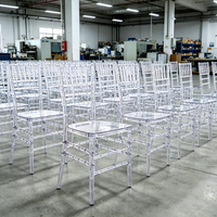 Chaises Chiavari Phoenix en résine plastique transparente pour mariage, événement, hôtel, salle à manger, utilisation en extérieur, style Tifany