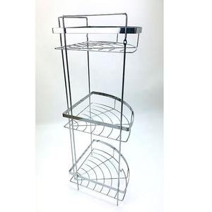 Werkseitig stehendes <span class=keywords><strong>3</strong></span>-stufiges Eisen-Metall-Badezimmer-Eck regal Küchen-Mehrschicht-Lager regal - Product Image 4