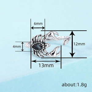 Anello Scorpione di Halloween da Donna, Regolabile a Goccia, Stile Punk Creativo e di Tendenza - Product Image 4