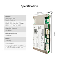 Carte PCB BMS intelligente 6S 7S 8S 24V 50A pour système de gestion de batterie de vélos électriques pliants et trottinettes