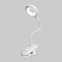 Lampe de bureau LED, lampe de chevet, protection des yeux, lumière à clip, chambre à coucher, charge USB, interrupteur tactile, mini, luminosité réglable, forme de pétale, blanche