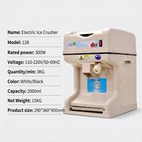 Raseur à glace électrique commercial haute puissance 300W avec fonction inversée, anti-blocage, pour usage domestique, construction en plastique, certifié CE