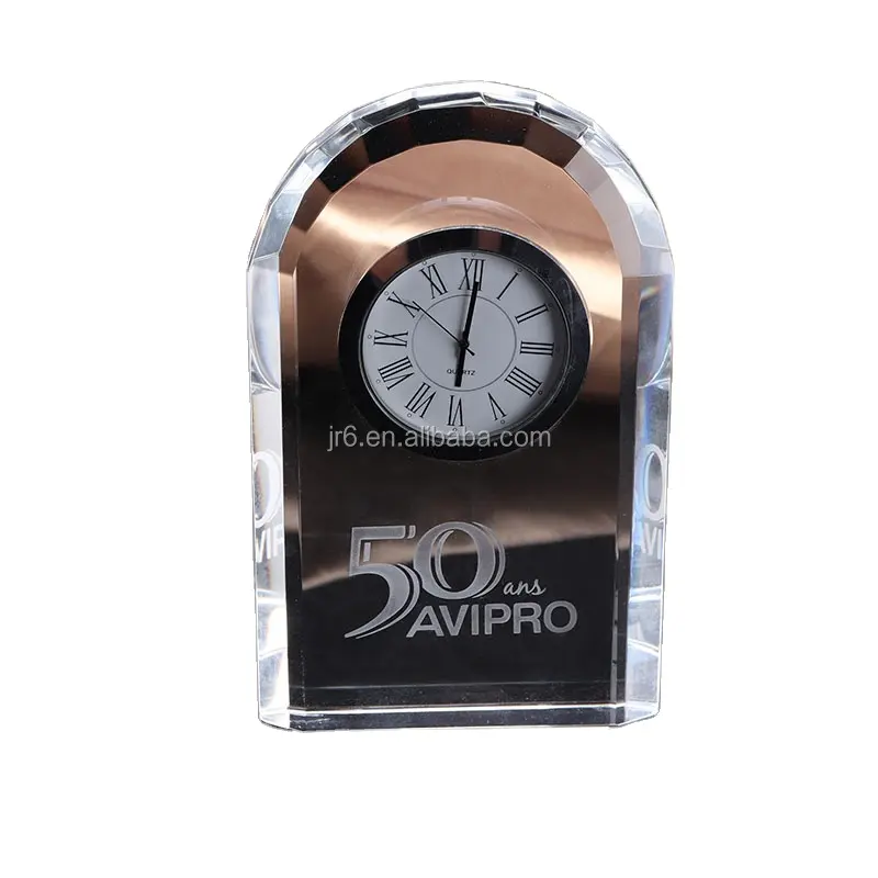 CR089 кристаллические настольные часы цифровой будильник 3d лазерный настольный стол прозрачный K9 хрустальные часы сувенир