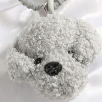 Porte-clés en forme de chien bouclé rétro tendance, porte-clés en gel souple, poupée en peluche en fourrure, accessoires en peluche, ornement suspendu pour sac