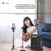 Speaker Karaoke Outdoor 300W untuk 5.3 Mikrofon Nirkabel Ganda Portabel Tahan Air Pencahayaan RGB TWS TF/AUX Full-Range