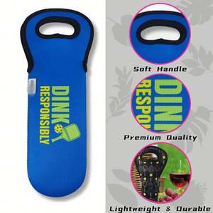 Porta Botellas de Vino de Neopreno Personalizado con Logotipos de Pickleball, Agregue el Logotipo de su Equipo o Evento para un Toque Personalizado - Product Image 2