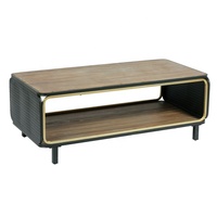 Table basse vintage moderne en bois massif avec cadre en métal de luxe Table basse rustique en bois