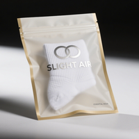 Sac anti-odeur avec fermeture à glissière réutilisable givré emballage sac à fermeture éclair pour sous-vêtement vêtement avec fenêtre givrée